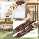 Leather Dog Leash - 6ft x 1/2 inch, Heavy Duty Genuine Leather Braided Training Leash, Comfortable for Large, Medium, Small Dogs (Brown)