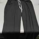 AMiERY Women's Comfy Casual Pajama Pants Floral Print Drawstring Palazzo Lounge Pants Wide Leg (Medium, Black 0)