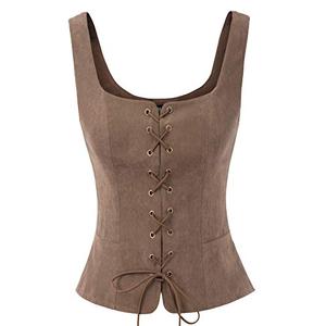Scarlet Darkness Renaissance Costume Women Ren Faire Corset Top Steampunk Victorian Tailcoat Cofee L