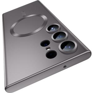 Matte for Samsung Galaxy S23 Ultra Case, Compatible with MagSafe, Slim Thin Magnetic Cover with Built-in Camera Lens Protector Shockproof Phone Shell, Titanium Gray