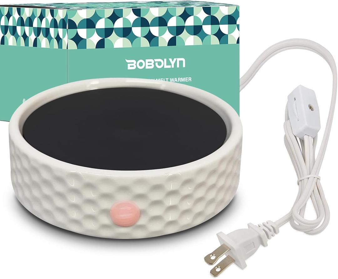 Electric Large Candle Warmer Plate - Ceramic Candle Wax Warmers for Jar Candles, Coffee Mug Warmer, Cup Warmers for Home Office, Aromatherapy Fragrance and Heating Beverage, Milk, Tea, Hot Chocolate