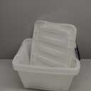 Clear Large Storage Bin with Wheels, Plastic Latching Boxes with Lid, 15x12x 9 Inches