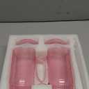 GOSCHE Glass Cups with Lids and Straws, 24oz Glass Tumbler with Straw and Lid, Iced Coffee Cups with Handle for Smoothie Juice Water Tea, Pink, 2 Pack