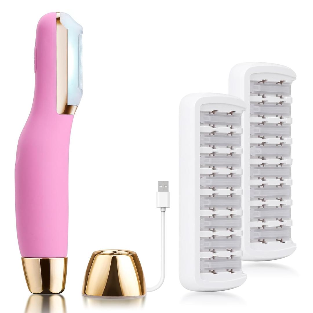 CEVEK Dermaplane with 25 Replaceable Blades(Pink-PO3.0)