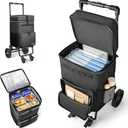 KEDSUM 2 in 1 Rolling Teacher Bag with Detachable Trolley, 2.12 Cu.Ft. 250LBS Rolling Tote Bag, Fits for 18" Laptop, Ideal for Teacher, Therapist & Crafter, 4 Big Wheels with Brake