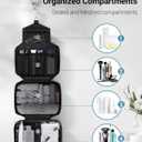Maliton Toiletry Bag for Men & Women Travel Toiletry Bag Hanging Toiletry Bag Hygiene Bag with 4 Compartments Waterproof Bathroom Shower Bag for Traveling(Black)