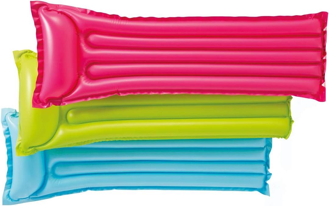 Set of 2 Intex MAT Relax-a-mat Float Water Swim Pool Lake Raft Tube Flotation (Orange, Blue)