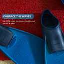 Sporti Adult-Kids Swim Fins for Pool Lap Swimming - Long Floating Fins for Swimming & Snorkeling - Swim Flippers for Training (Blue), 9T-10T