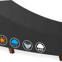 Zettum Outdoor Seating Cover - Waterproof Patio Chaise Cover, 600D Heavy Duty Fade-Resistant For Pool, Lawn Furniture - 68 x 30 x 30 Inch (Black - 1 Pack)