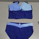 Girls Swimsuit Color Block Girls Bathing Suit Twist Tankini Set Two Piece Girl Swimwear Bikini Set for 9-16 Years (13-14 Years, Blue)