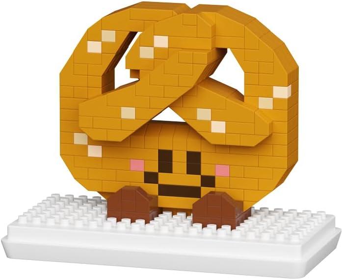 Pretzel Happy Bread Series Food Cute Series Set Toy Mini Bricks Micro Building Kit Toys Desktop Ornaments Gift for Adults Kids, Pack of 3