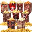 90 Pcs 9 Styles Halloween Creepy Popcorn Boxes Cardboard Popcorn Bags Snack Boxes Spooky Treat Bags for Candy Biscuits Party Favors