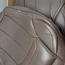 Coverado Front and Back Seat Covers 5 Pieces, Waterproof Nappa Leather Auto Seat Protectors Full Set with Head Pillow, Universal Car Accessories Fit for Most Sedans SUV Pick-up Truck, Brown