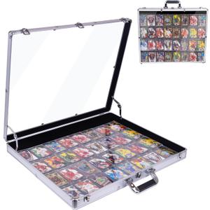 24"x20" Aluminum Card Display Case with Lock,Portable Trade Show Display Case,for Sports Card,Jewelry Craft Collector Shows,Collectible Cards