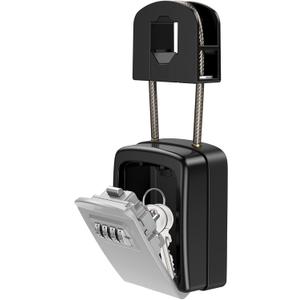 KeeKit Key Lock Box, Upgraded Key Safe Box for Lever Handles with Removable Buckle & Resettable 4-Digit Combination, Waterproof Secure Storage for Home, Office, Indoor & Outdoor Use