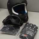 Youth Dirt Bike Helmet DOT Certified - Full Face Motorcycle Helmet for Off-Road, ATV, Street Riding, Includes Adjustable Goggles & Protective Gloves