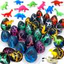 24 Pcs Large Hatching Dinosaur Eggs Easter Party Favors, Easter Egg Filled Toys for Kids Toddlers Grow in Water Dinos Egg Science Kits, Goodie Bag Stuffers, Classroom Prizes, Easter Basket Stuffers