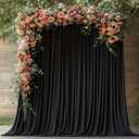 Wokceer Black Backdrop Curtain for Parties 10x8FT Photo Backdrop Drapes for Wedding Polyester Backdrop for Photoshoot Baby Shower Birthday Party Curtains Photography Background 2 Panels 5x8FT (10FTx8FT)