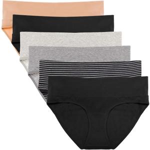 Intimate Portal Maternity Underwear | Pregnancy Postpartum Panties | Foldable Briefs Under the Bump (X-Large, 6-pk Epitome)