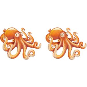 Beistle Set of 2 Jointed Octopus Photo Prop Backdrops, 32"- Under the Sea Nautical Wall Decorations, Ocean Party Cut Outs