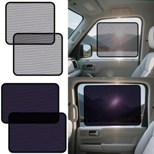 XCBYT 4-Pack Car Window Shades for Baby & Driver- Static Cling Side Window Sun Shade Combo with Transparent & Semi-Transparent - Car Window Covers with Glare & UV Blocker, Privacy Protection (15.75" x 13.78" + 20.87" x 13.78")