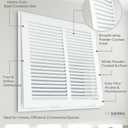 Fits 14x14 Duct Opening | Steel Return Air Filter Grille by Sierra Grates | Vent Cover Grill for Sidewall and Ceiling | White Powder Coated with Frame