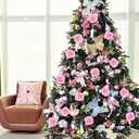 Fake Roses,30pcs Light Pink Roses Glitter Flowers Artificial Roses with Stems for Crafts Wedding Bouquet Party Home Decor(Light Pink)