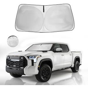 Upgraded Windshield Sun Shade Fit 2021 2020 2019 2017 2016-2007 Toyota Tundra Limited SR5 Platinum TRD Pro Pickup Front Window Sunshade Truck Accessories Sun Visor UV Protector Heat Shield Cover