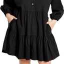 City Chic Women's Plus Size Dress - Kiara Mini, 16, Black