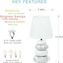Ange Light Marble Small Table Lamp for Living Room as Bedside Table Lamp for Bedroom, Modern Ceramic Kids Night Table Lamp,6.5H12.44IN,Bulb Excluded
