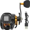 Digital Fishing Baitcasting Reel - 6.3:1 Gear Ratio, Aluminum Alloy Large Display Fishing Reel with Accurate Line Counter, Brake, 10kg Braking for FORCE