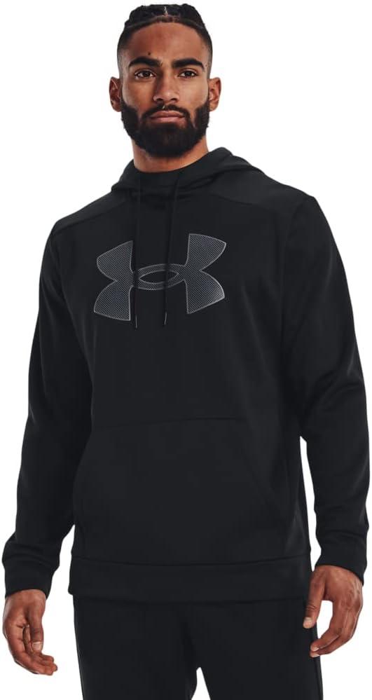 Under Armour Men's Big Logo Armourfleece Hoodie (Medium, (001) Black / Black / Pitch Gray)