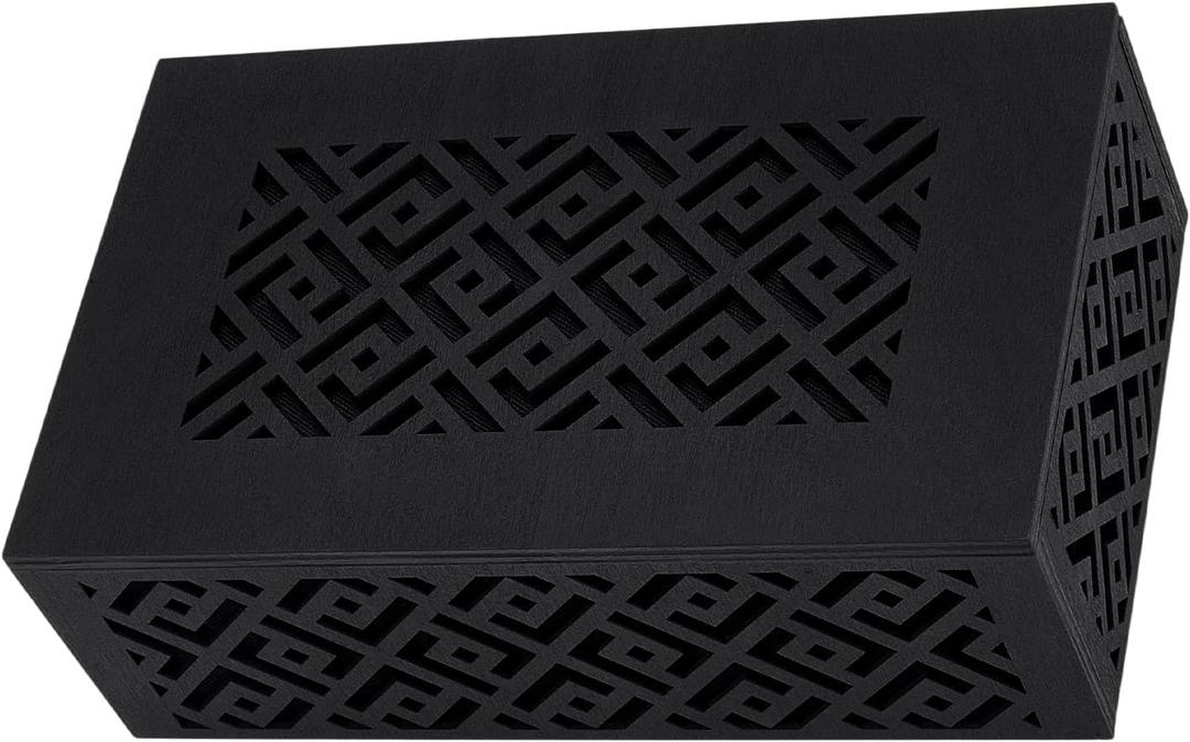 Doorbell Chime Cover Box Only, 8.5x4.9x2.7In Wooden Door Bell Chime Box With Screw for Installation, Wall-Mounted Design for Indoor/Outdoor Use, Universal Fit Doorbell Cover for Home Upgrade(Black)