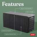 Keter Marvel Plus 71 Gallon Resin Deck Box-Organization and Storage for Patio Storage Box Outdoor Cushions, Throw Pillows, Garden Tools and Pool Accessories, Dark Grey