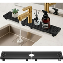 Sink Faucet Mat Large Wood Kitchen Sink Protector Mats Bathroom Counter Tray Wooden Risers Pedestal Stand White Kitchen Sink Accessories Drip Catcher Tray Around Behind Faucet Water Splash Guard Mat (23.6" x 4")