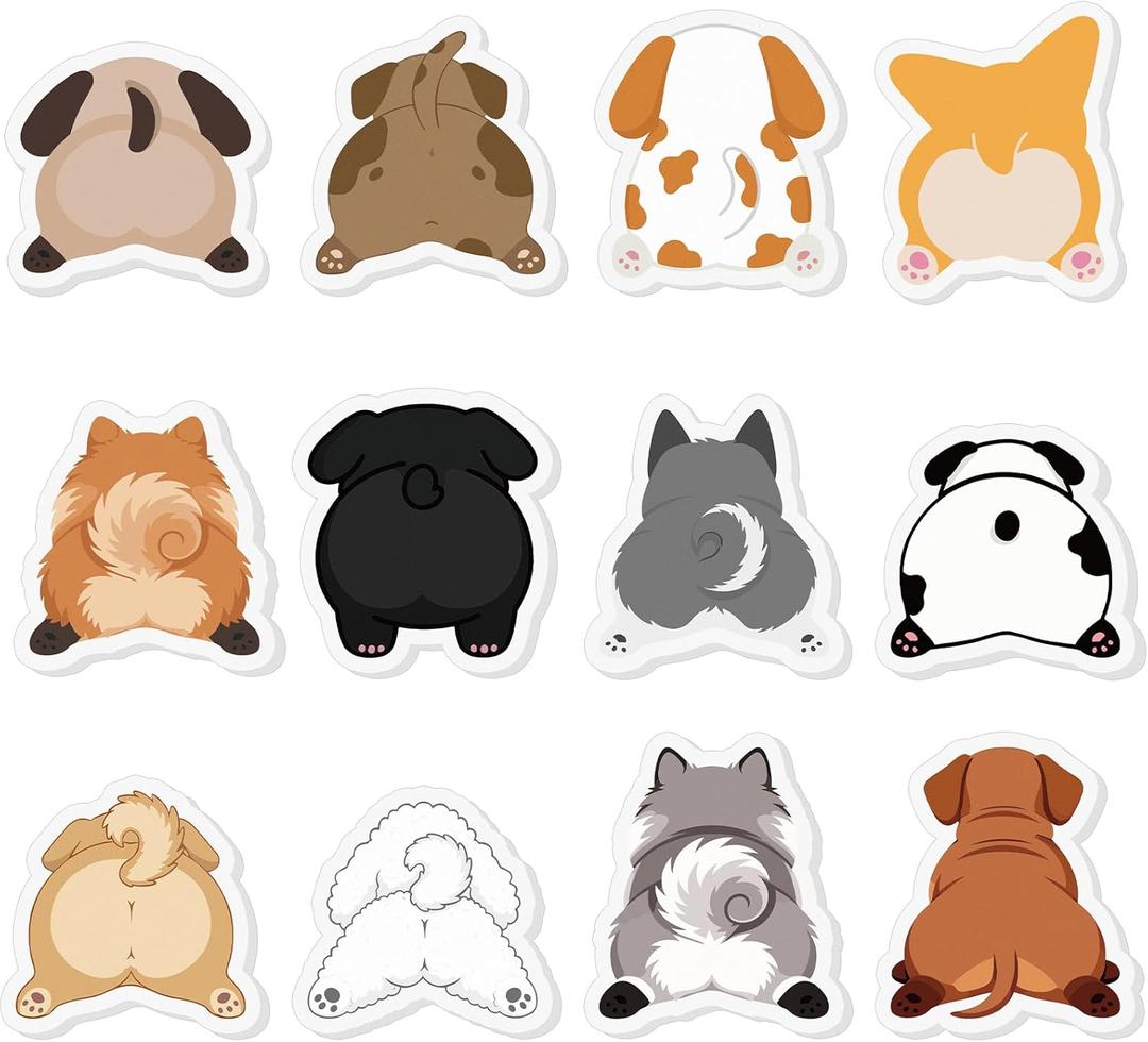 Yinder 24 Pads Cute Sticky Notes Fun Kawaii Animal Sticky Notes Pads Bulk Cartoon Memo Self Adhesive Gift for Valentines Veterinary Office School Tab Party Supplies(Cute Dog)