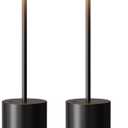Black Cordless Table Lamp, 4000mAh Rechargeable Battery Powered Lamps, 3 Color Stepless Dimming, LED Wireless Outdoor Lamps for Dining Room, Bedroom, Bar, Cafe, Restaurant, Patio, Camping, Set of 2