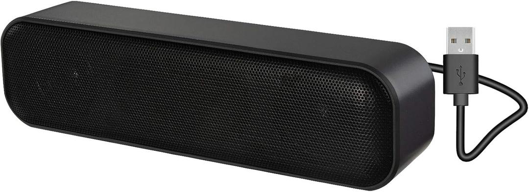 ZETIY Updated Computer Speaker, USB Powered Speaker for Desktop,Windows PC,Mac. Portable Mini Sound bar-Plug and Play with Volume Control and Mute Button (USB-C to USB Adapter Included)