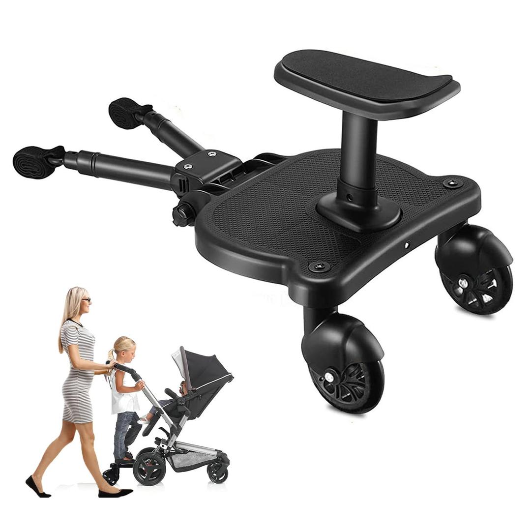 Universal Stroller Board with Detachable Seat, 2 in 1 Buggy Board Suitable for Most Brands of Strollers, Holds Children Up to 55 lbs