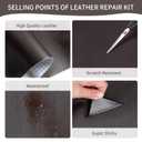 BSZHTECH Leather Repair Tape Self-Adhesive Leather Repair Patch for Couch Furniture Sofas Car Seats Advanced PU Vinyl Leather Repair Kit (Dark Brown, 35.4X79 inch)