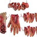 5PCS Halloween Severed Broken Body Parts Halloween Blood Props Realistic Severed Horror Hand Foot for Party Decorations Props Haunted House