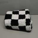 Uphome Bathroom Rug Runner, Black and White Checkered Large Machine Washable Bath Mat Non Slip, 24x71 Water Absorbent Soft Microfiber Bath Rug for Tub, Shower, Floor