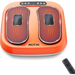 Foot Massager Machine with Heat, Shiatsu Vibration Feet Massager with Remote, Deep Kneading Therapy, Improve Circulations and Body Flow for Plantar Fasciitis, Neuropathy (Yellow)