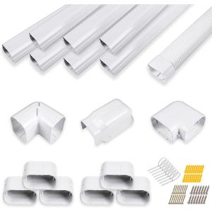 LyPrem 25Ft Mini Split Line Set Cover 4" PVC Line Cover Kit for Mini Split and Central Air Conditioner & Heat Pump
