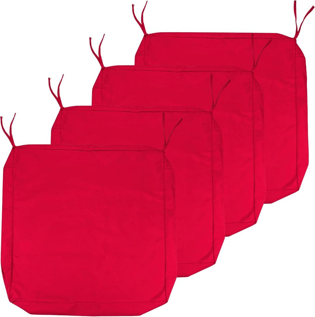 Szblnsm Outdoor Cushion Covers Replacement 19x19x3In, Patio Chair & Couch Cushion Covers with Handle & Adjustable Straps, Waterproof, Red