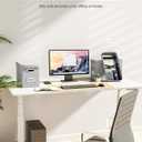 Oterri File Organizer with Lid, Hanging Filing Box with Mesh Pocket, Document Organizer for Letter Files, Portable Storage Box with Smooth Sliding Rail for Office & Home (1 PCS, Light Grey)