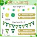 St. Patrick’s Day 12ct Party Decorations Supplies Kits, Green Shamrock Garland Banner with Paper Fans Lantern Honeycomb Ball