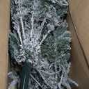 6 FT Pre-Lit Christmas Tree, Snow Flocked Hinged Xmas Tree with 600 Branches Tips & 250 LED Lights, Metal Stand, Artificial Pine Lighted Holiday Tree for Home Office Decorations