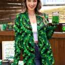 Women St Patricks Day Clover Shamrock Saint Shirt Irish 4 Leaf Ireland Clothes B4 (Black, L)
