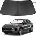Windshield Sun Shade Custom Fit for 2014-2024 2025 2026 Porsche Macan Accessories Foldable Sunshade Sun Blocker Protect Car from Sun Rays & Heat Damage Keep Car Cooler